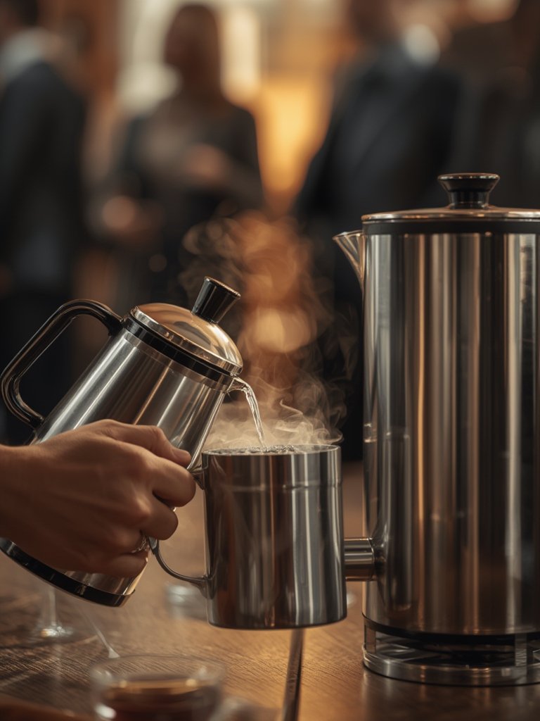 Gezoss Thermal Carafe Review: More Hot Coffee for Gatherings With Fewer Refills 2 thermal carafe in action