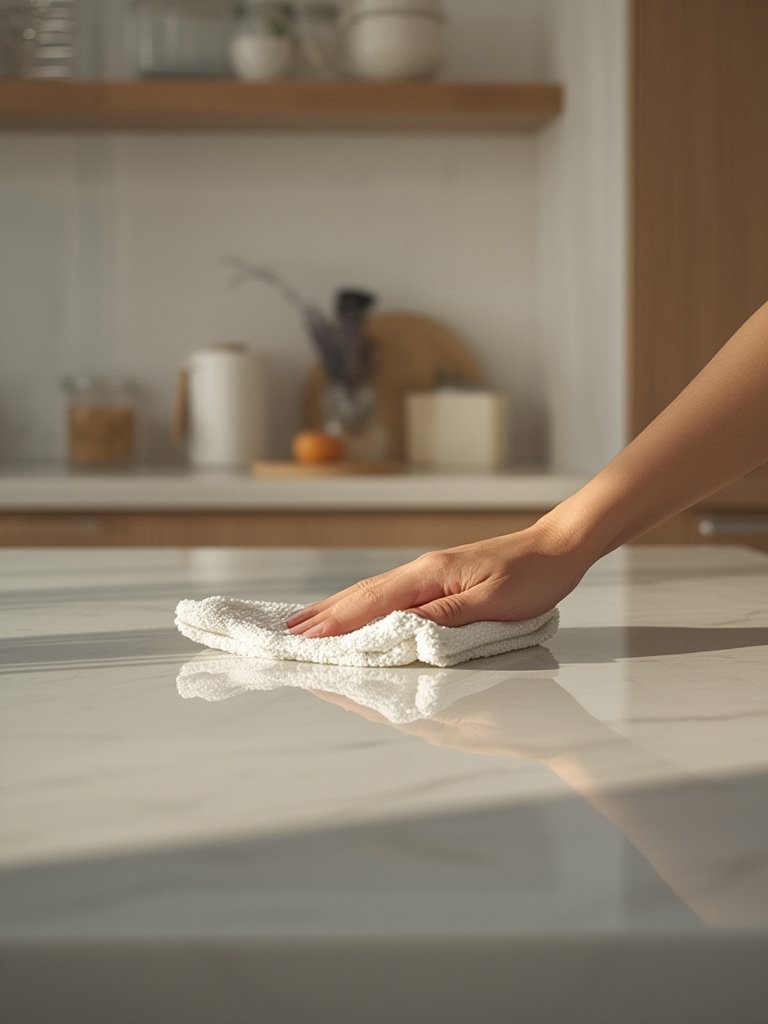 cleaning wipes in action