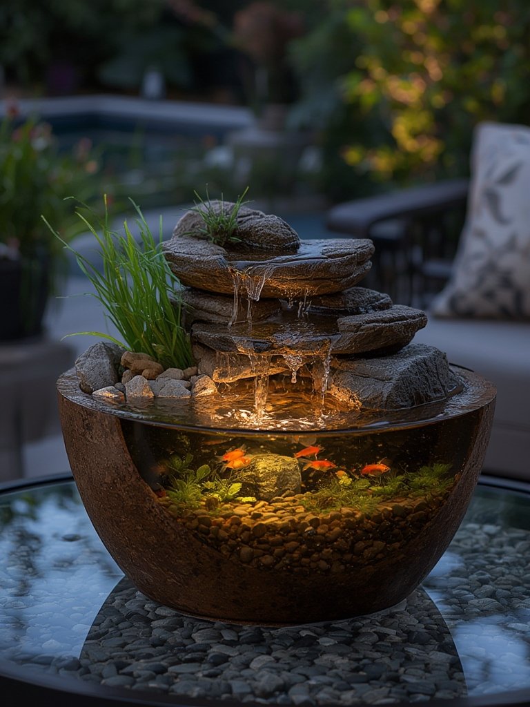mini pond in action