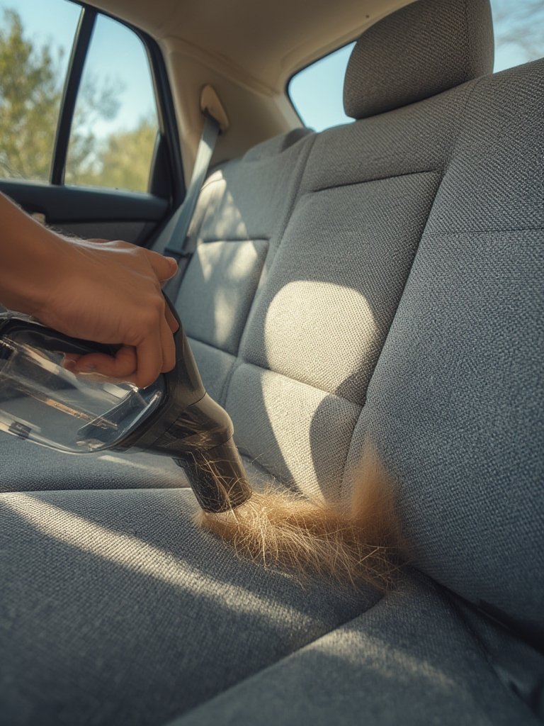 pet vacuum in action