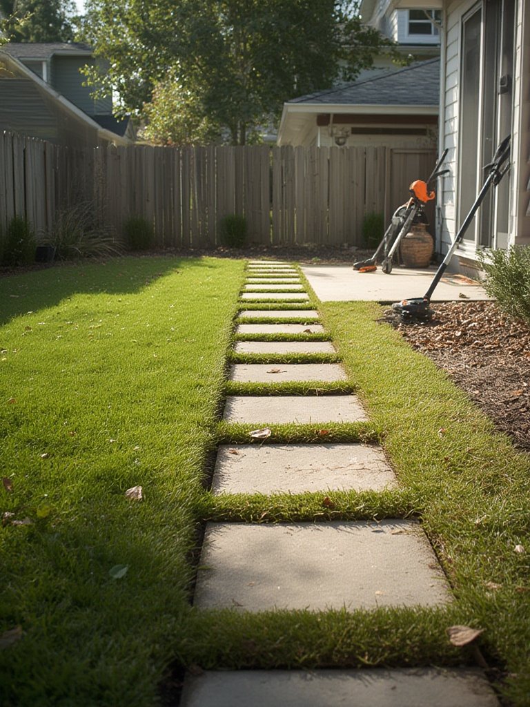 weed eater in action
