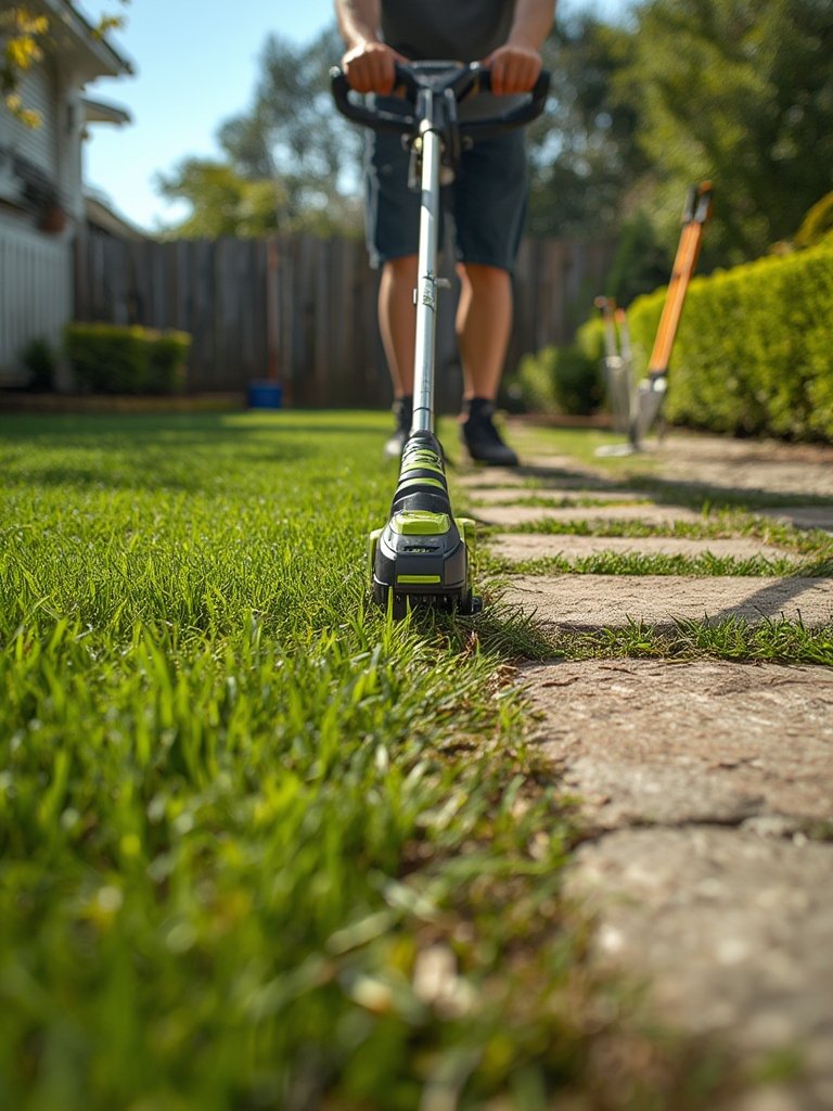 string trimmer in action