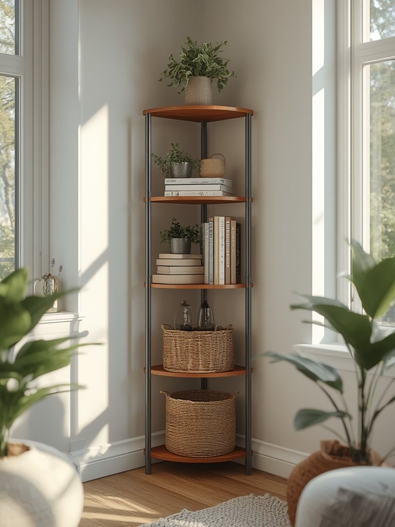 corner shelf in action