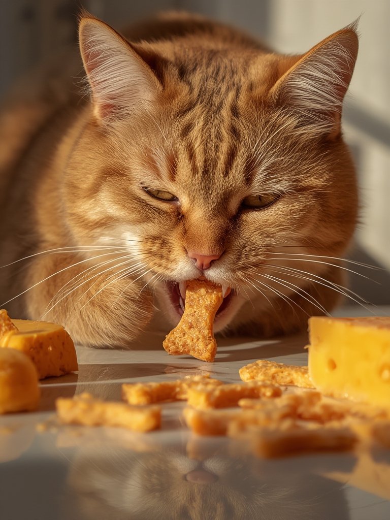 cat treats in action