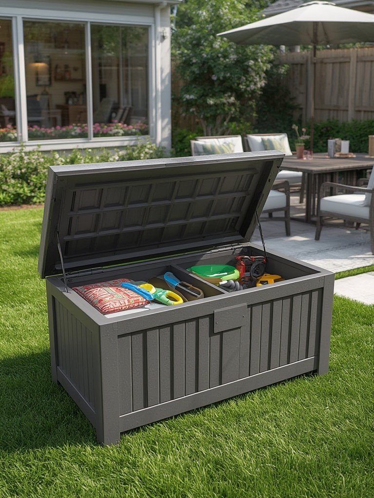 Is the EAST OAK 31-Gallon Outdoor Storage Box a Good Value for Small Patio Storage? 2 outdoor storage in action