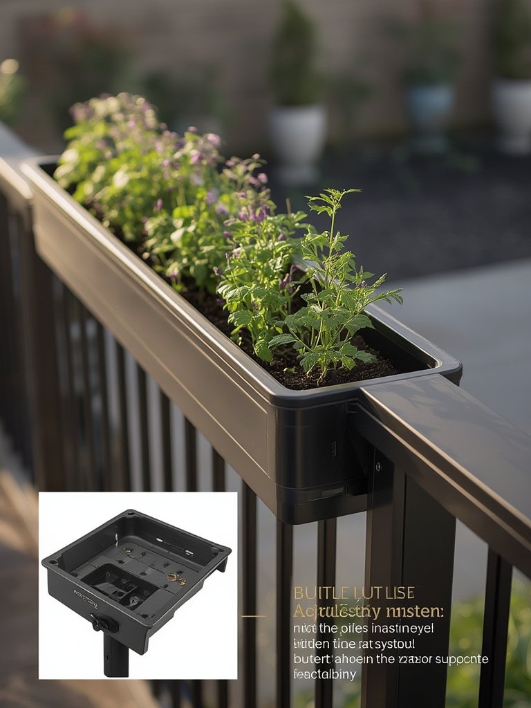 railing planter in action