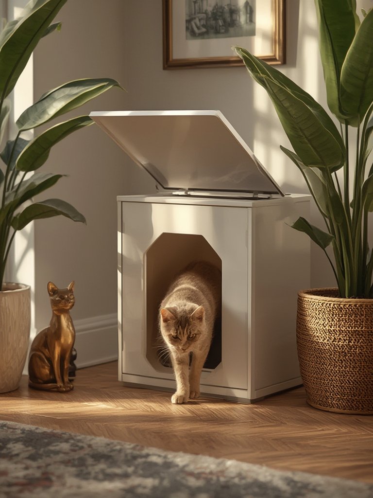 hidden litterbox in action