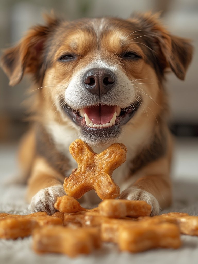 dog treats in action