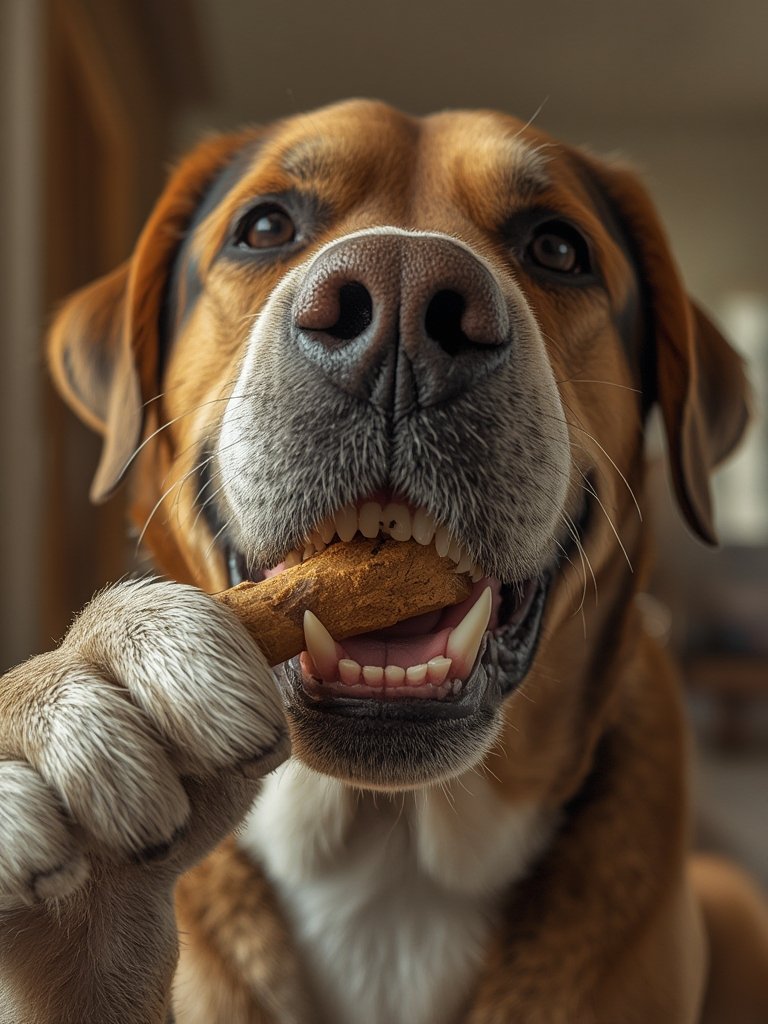 dog toothpaste in action