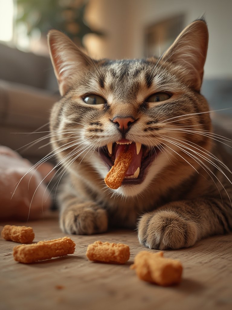 cat treats in action