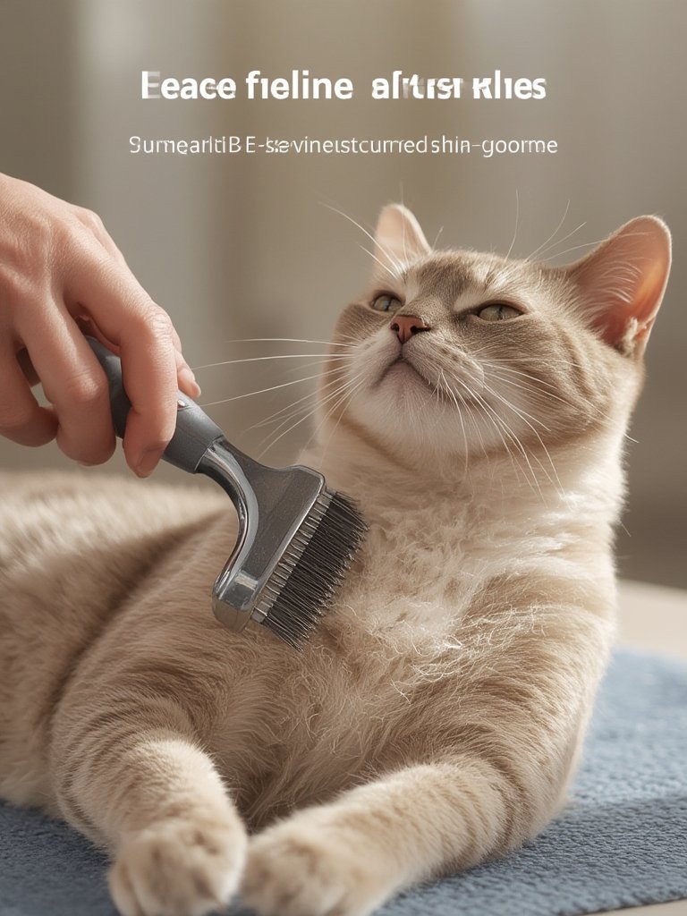 cat brush in action