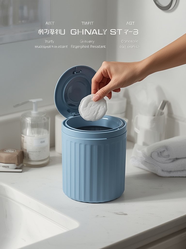 EKO Fandy Mini Trash Can Review: Worth It for Desks? 2 mini trashcan in action