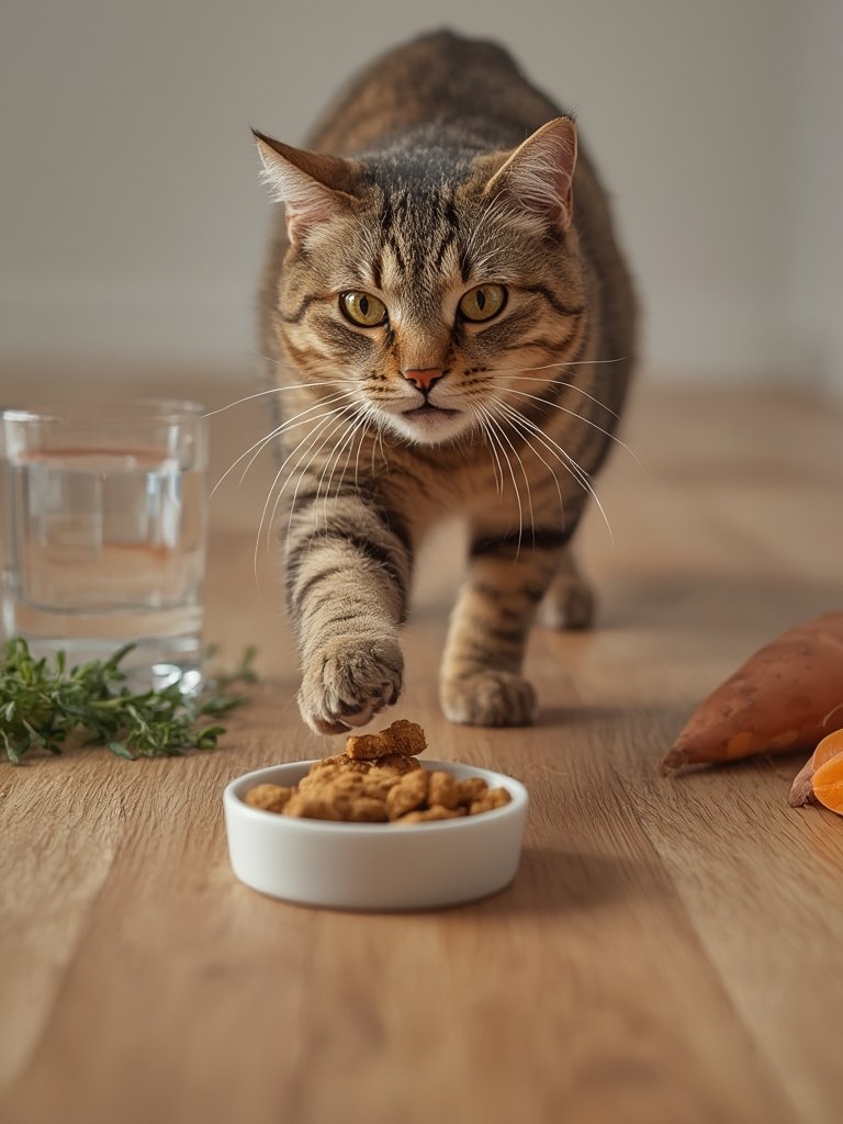 cat treats in action