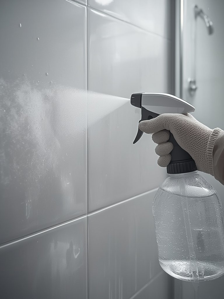 bleach sprayer in action