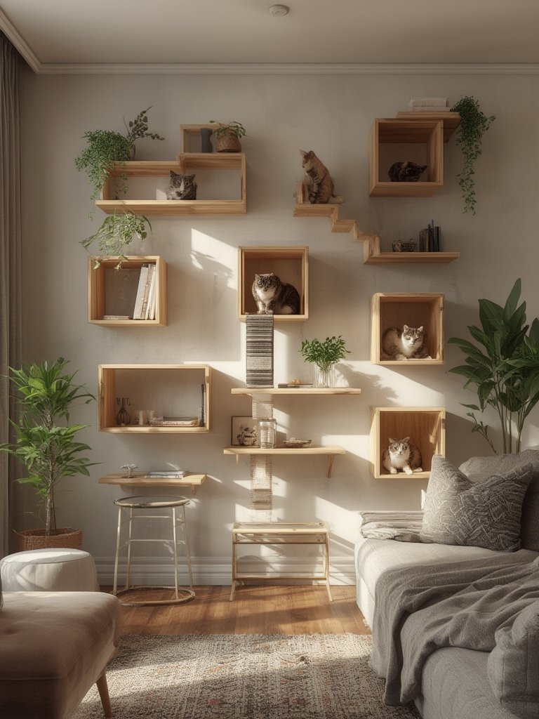 DIY Cat Wall Shelves Guide: Build Safe Vertical Climbing Space Without Loose Anchors or Wobbly Boards 37 diy cat wall shelves