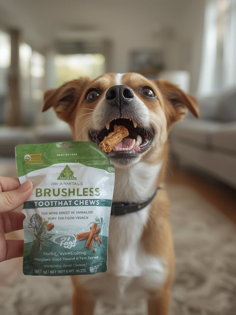 dog toothpaste in action