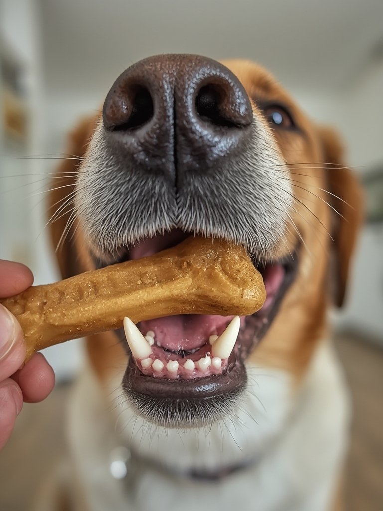 Should You Choose Minties Dog Dental Bone Treats for Cleaner Teeth and Fresh Breath? 2 dental chews in action