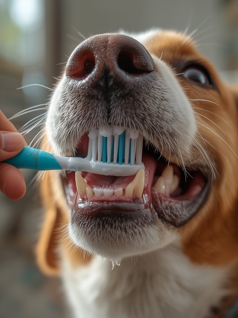 dog toothpaste in action