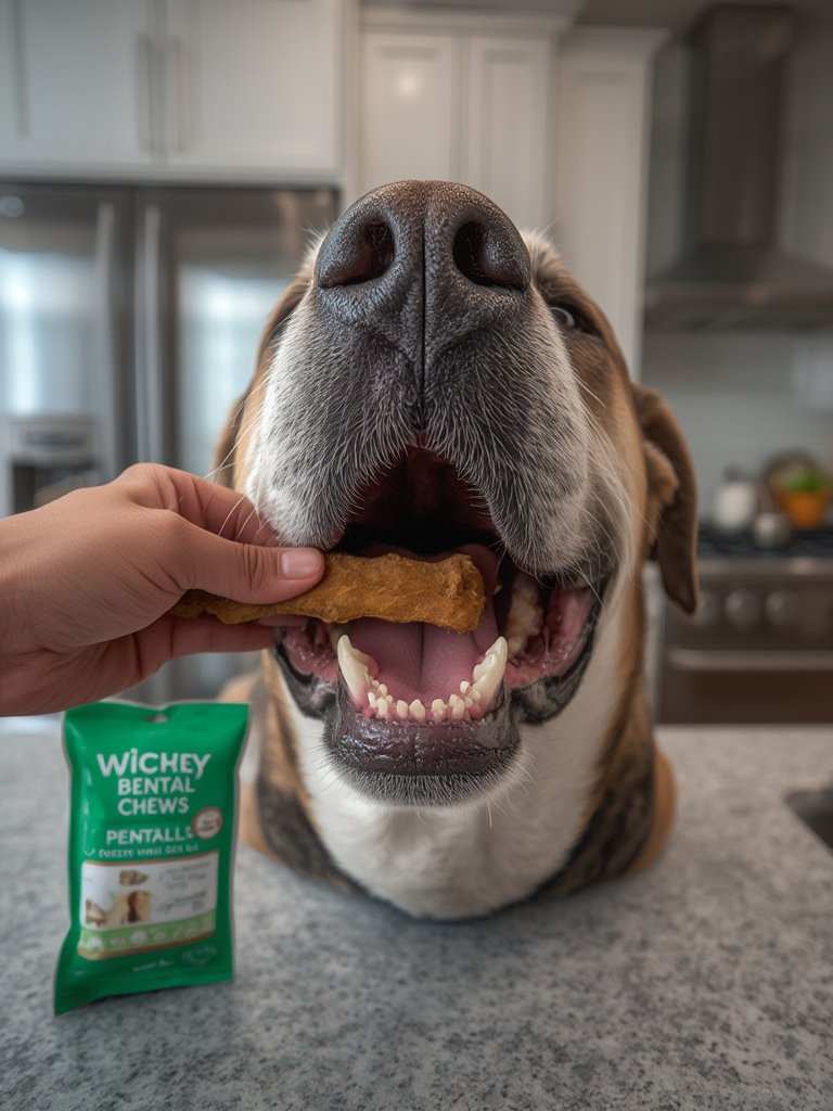Are Greenies Dental Chews Effective for Large Dogs’ Oral Health? 2 dental chews in action