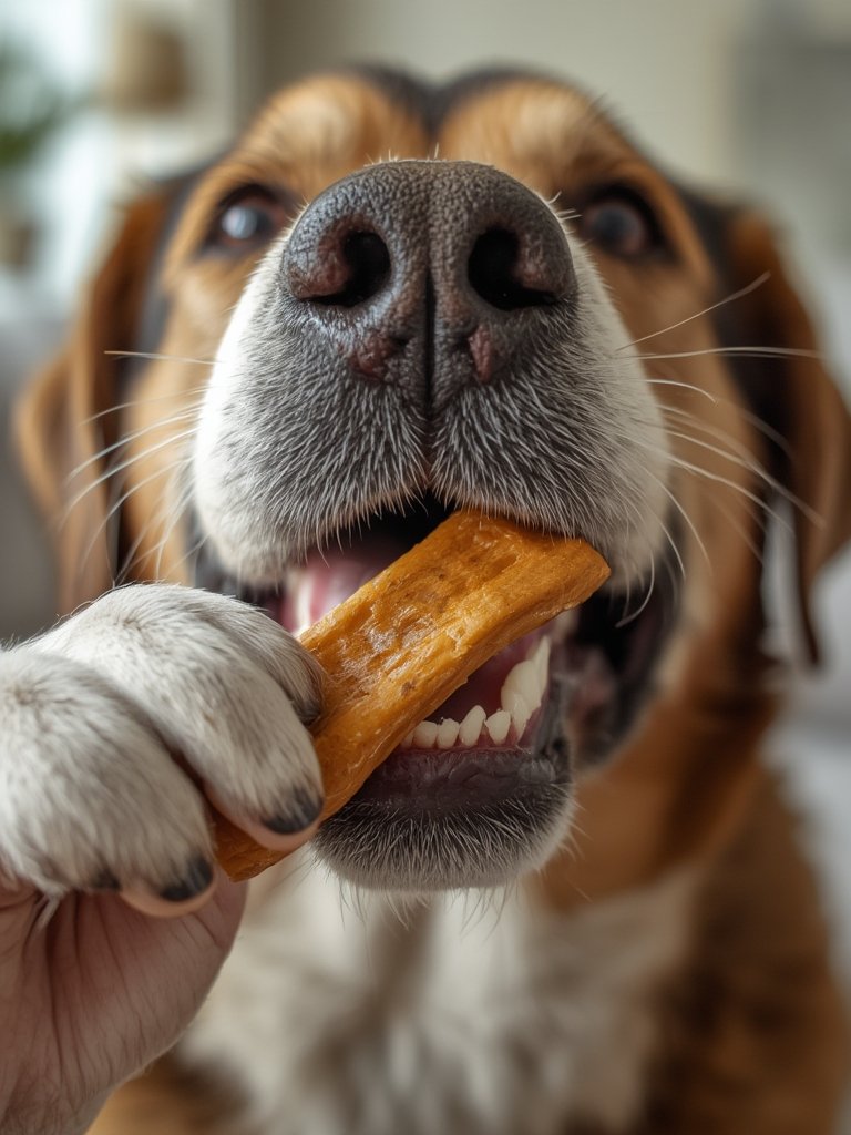 Should You Buy WHIMZEES Wellness Value Box Dog Dental Treats for Large Dogs' Dental Health? 2 dental chews in action