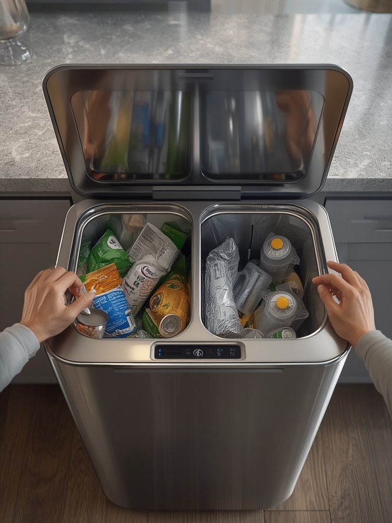 sensor trashcan in action