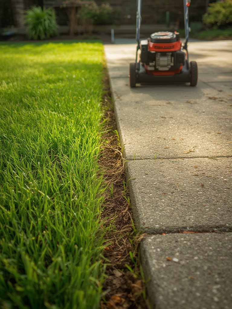lawn edger in action