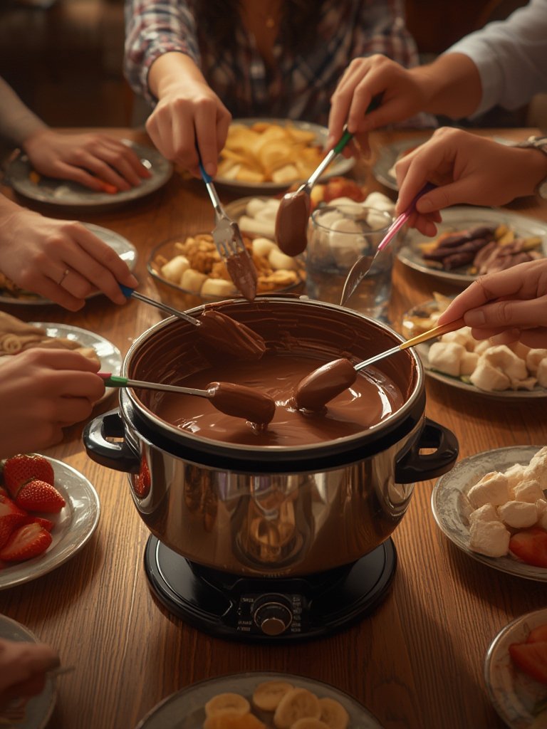 fondue pot in action