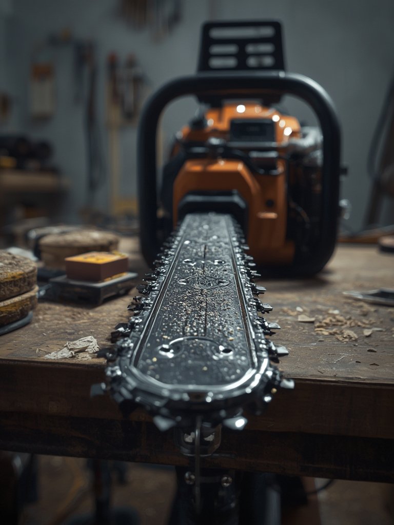 chainsaw sharpener in action