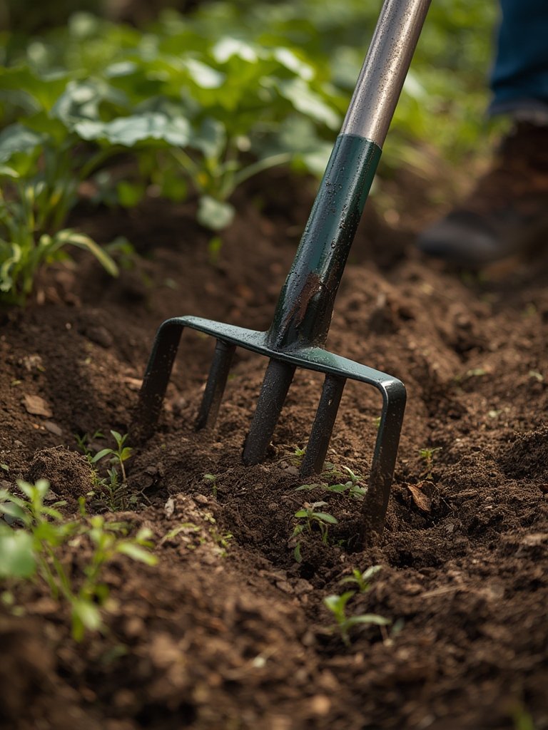 garden cultivator in action