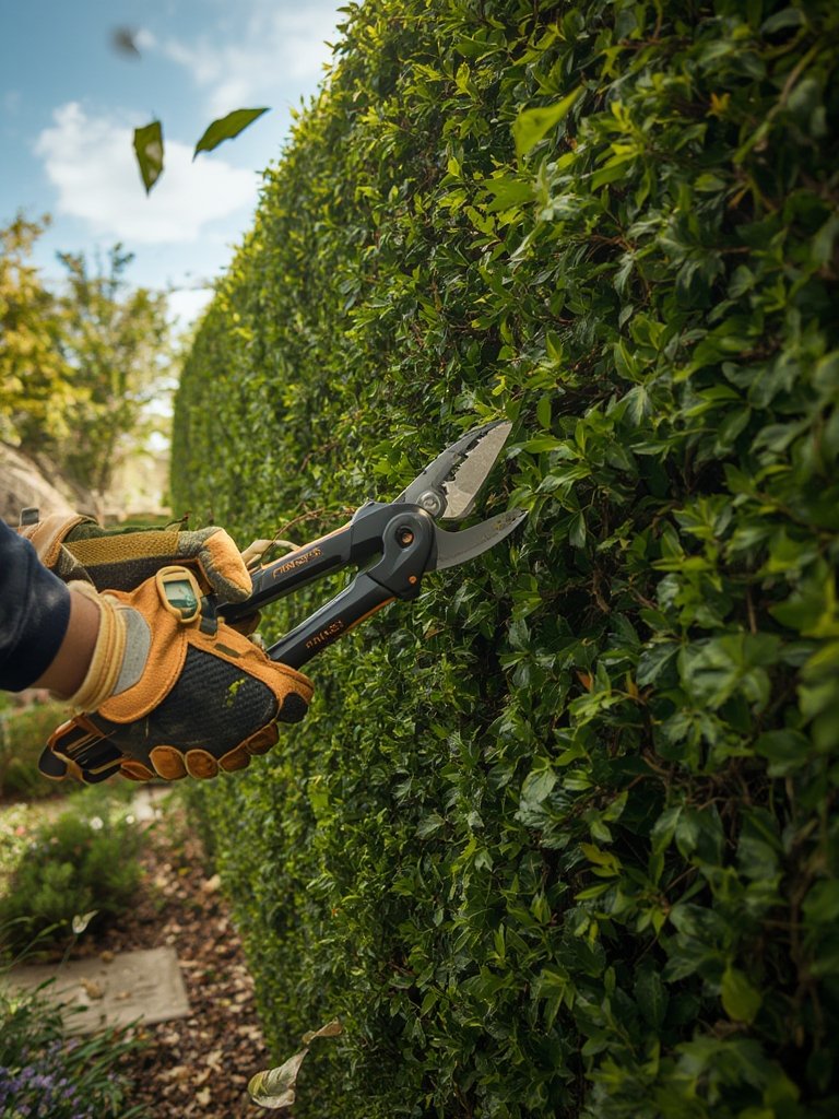 hedge shears in action