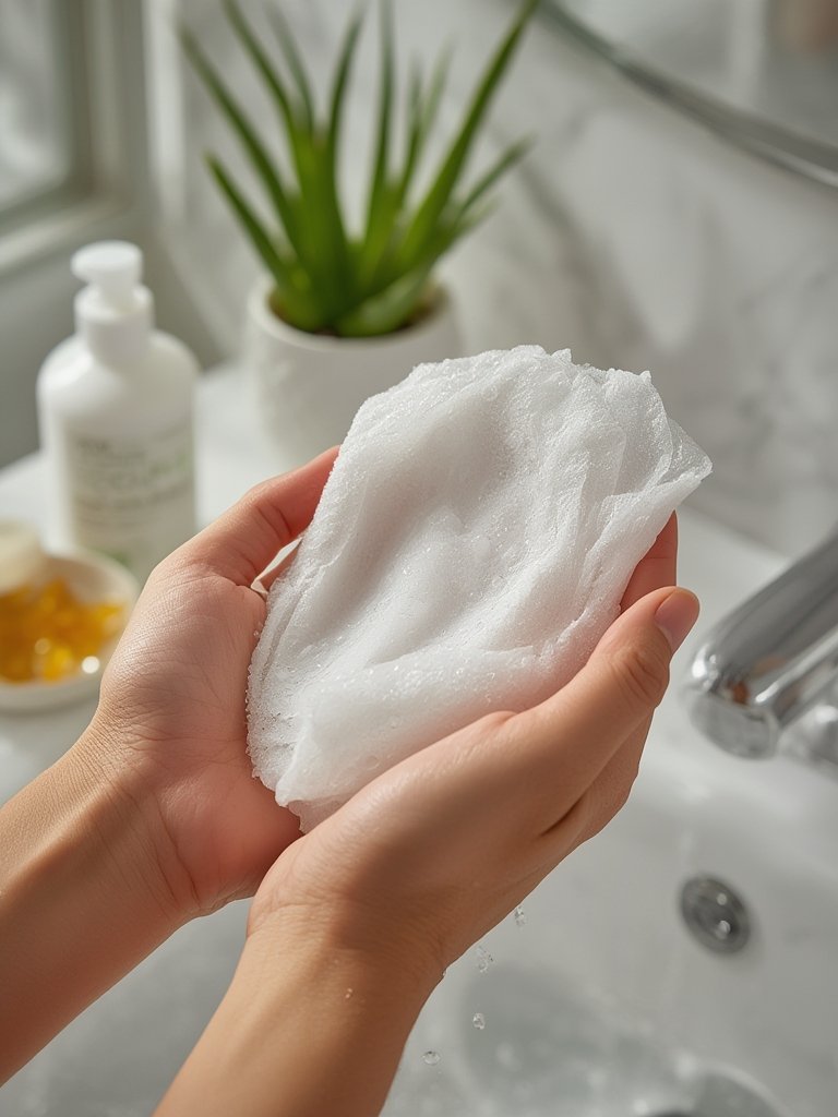 Are Amazon Basics Extra Large Flushable Wipes a Good Choice for Sensitive Skin? 2 flushable wipes in action