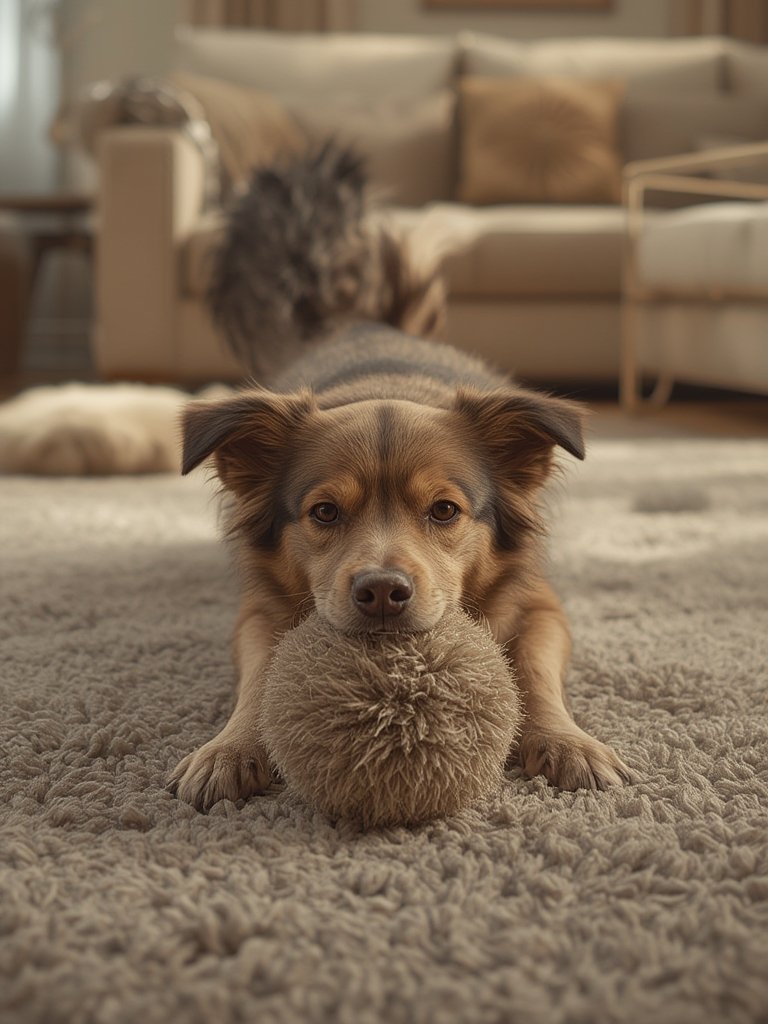indoor dog in action