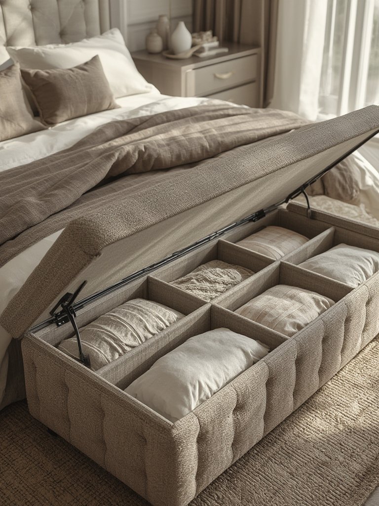 SONGMICS MAZIE Storage Ottoman Bench Review: Is This Folding Storage Bench Worth Buying? 2 storage ottoman in action