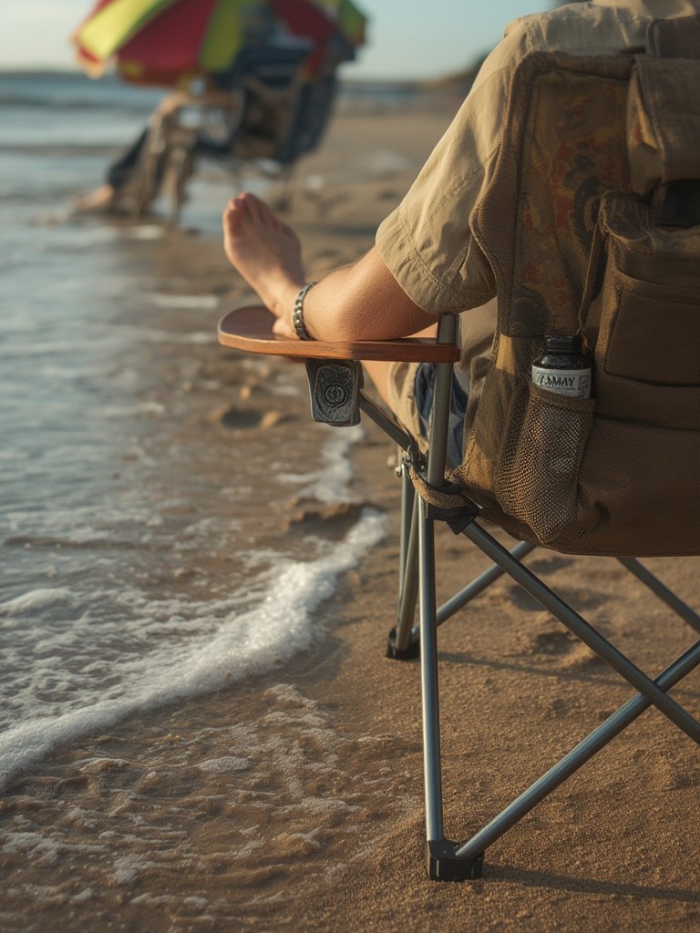 beach chair in action