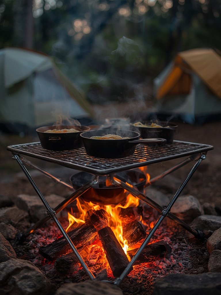 campfire grill in action