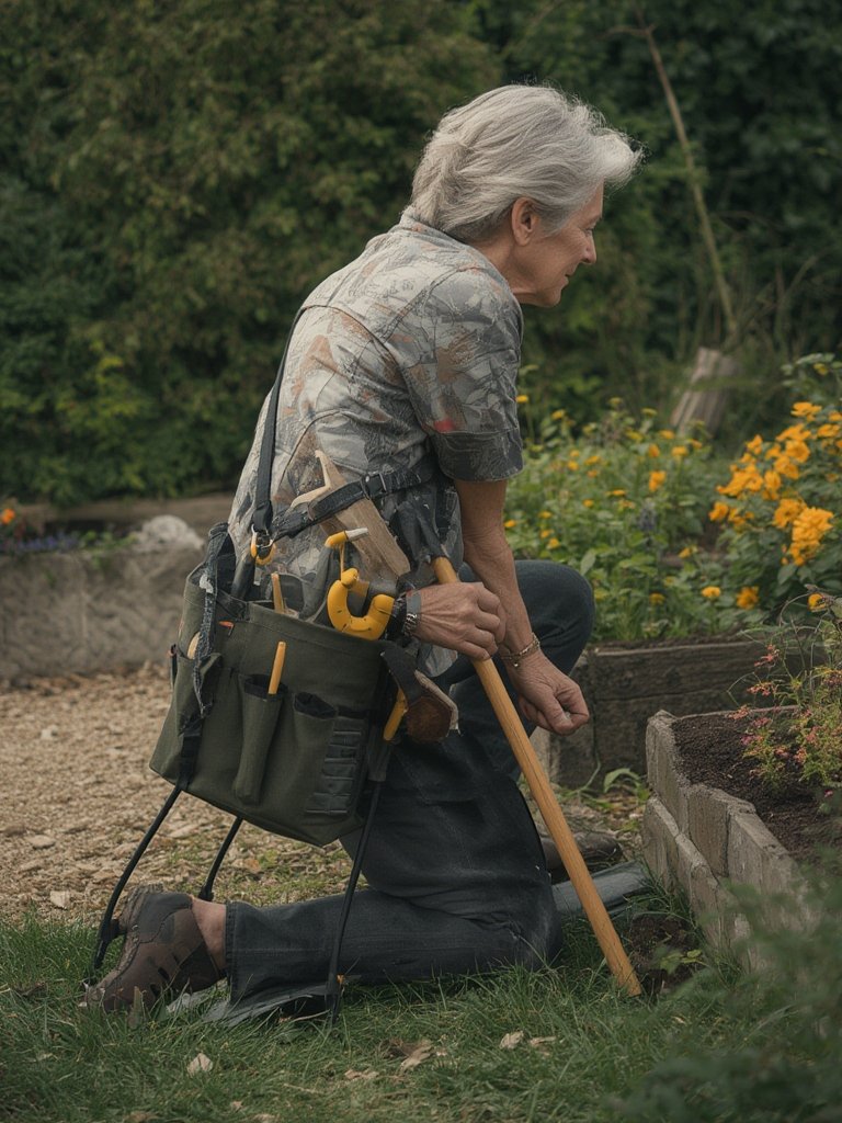 garden kneeler in action