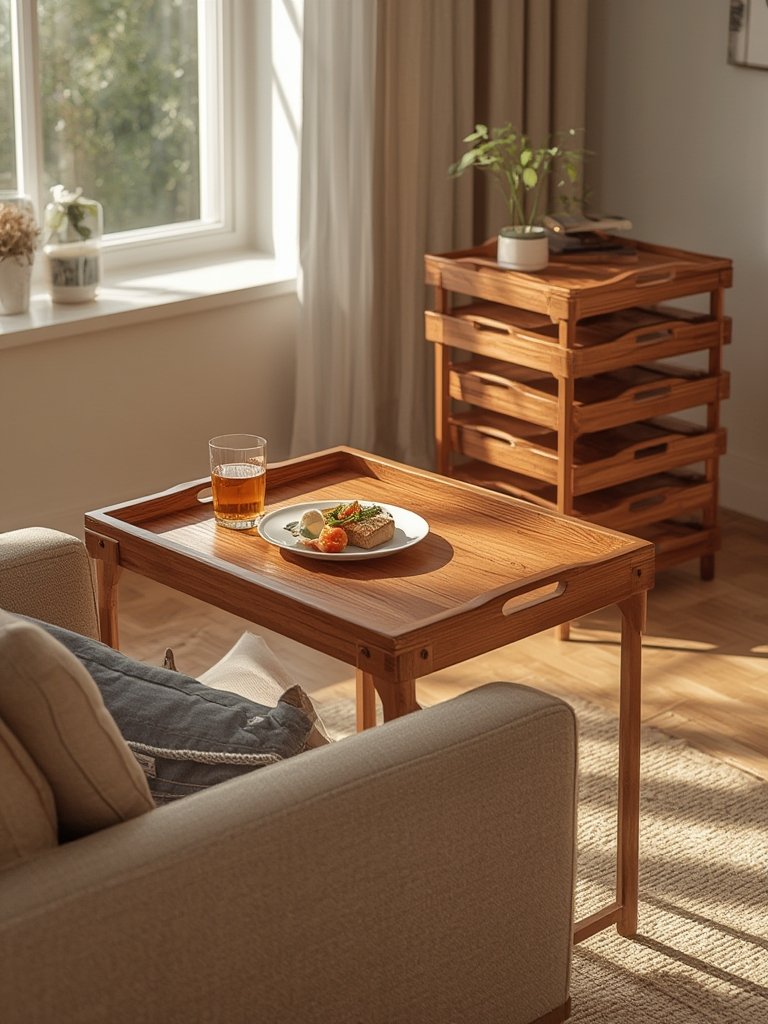 Before You Buy Casual Home Tray Tables: Good for Small Spaces? 2 tray table in action