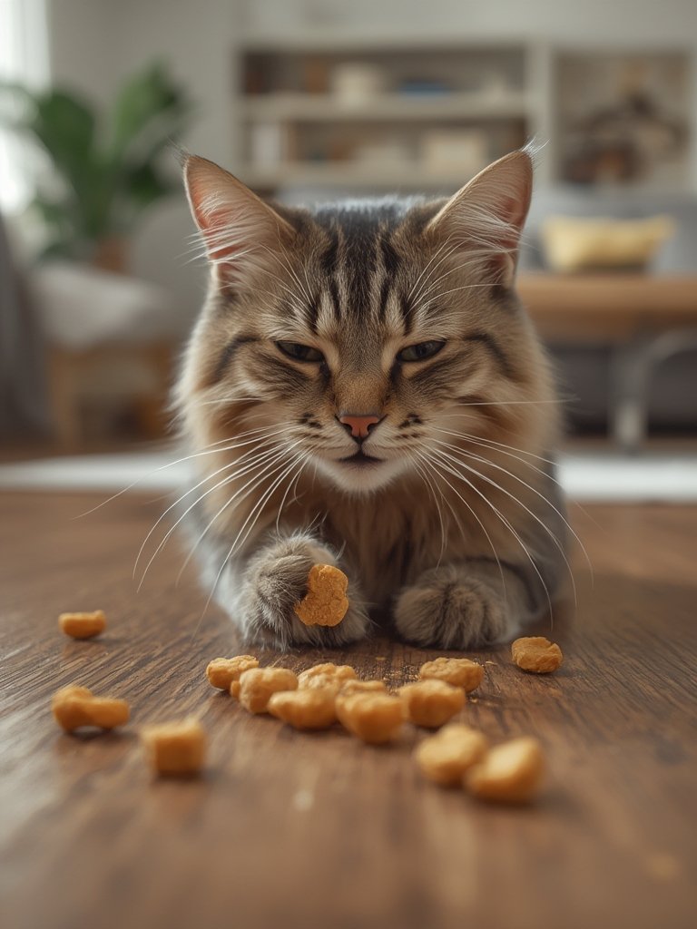 cat treats in action