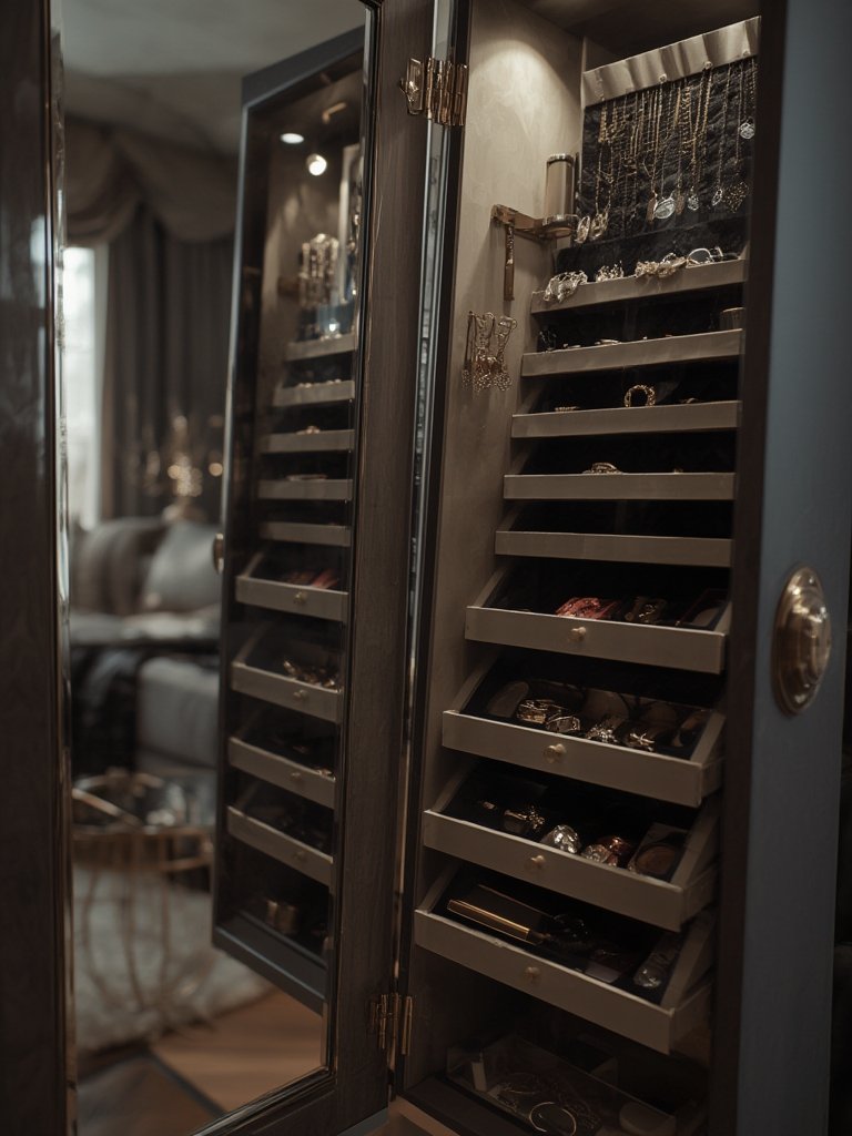 jewelry armoire in action