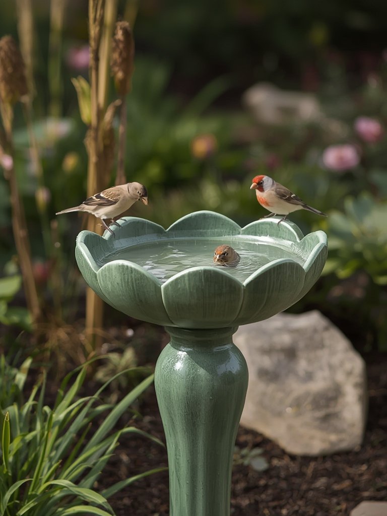 lotus birdbath in action