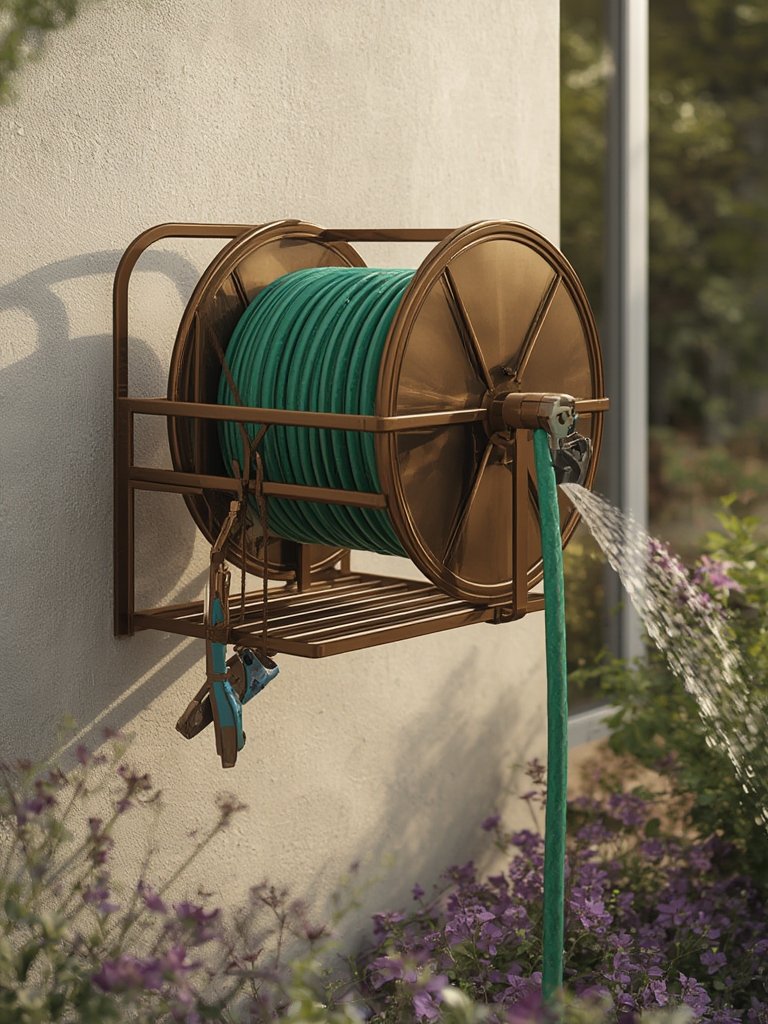 hose reel in action