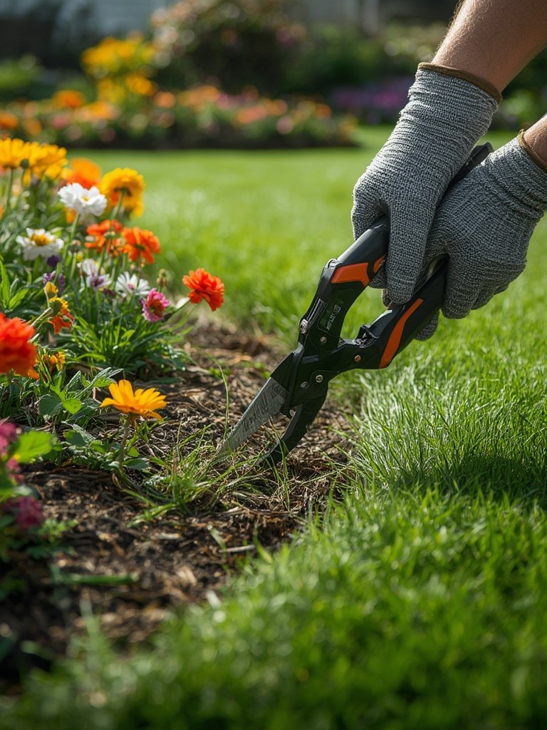 grass shears in action