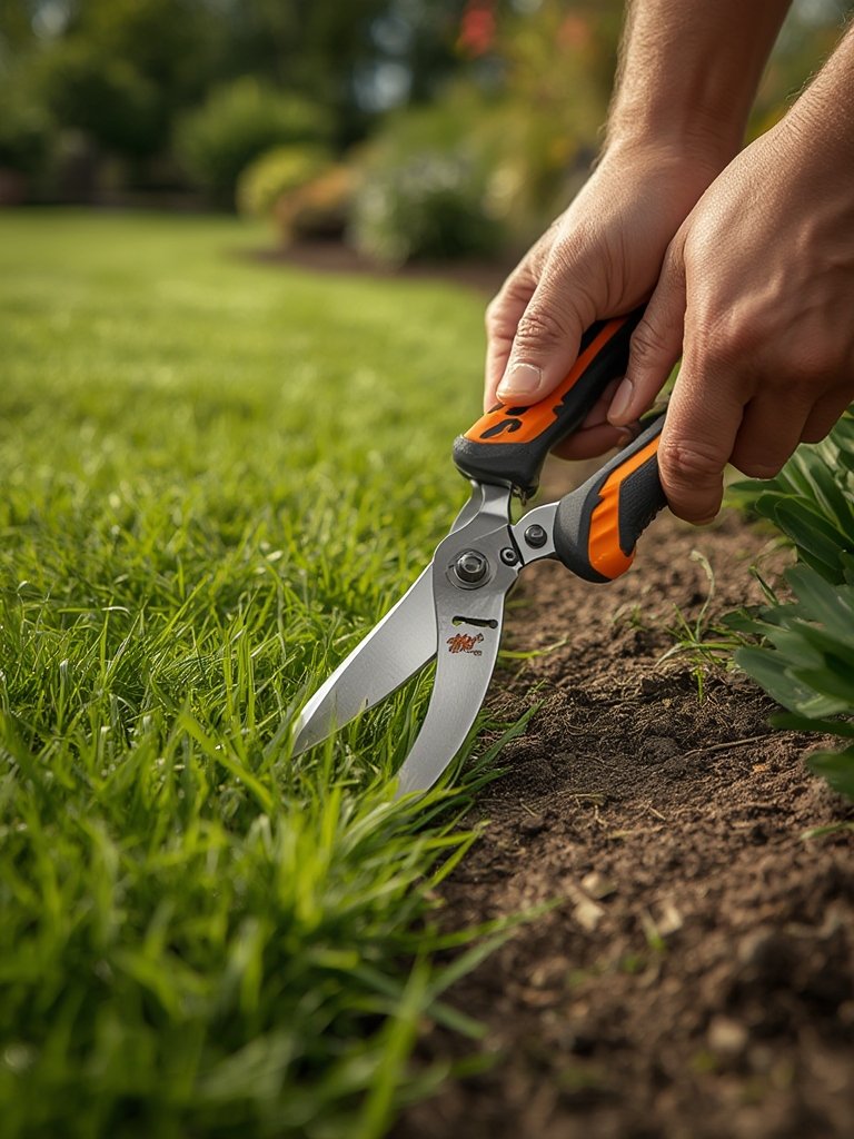 grass shears in action