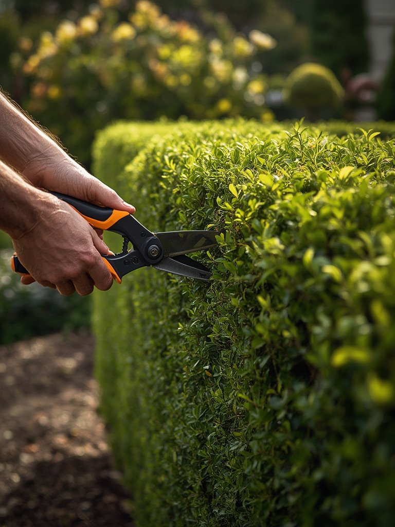hedge shears in action