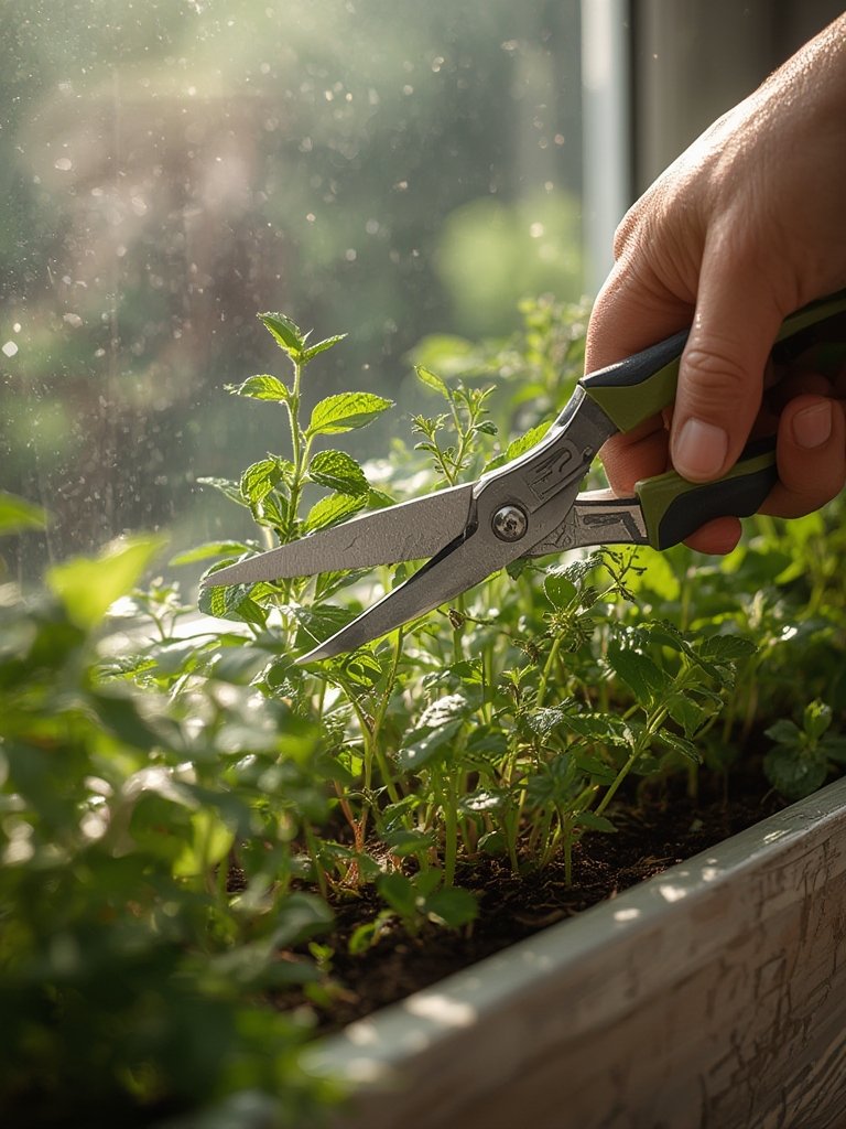 herb scissors in action