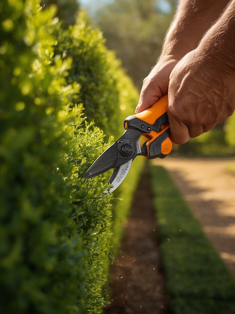 hedge shears in action