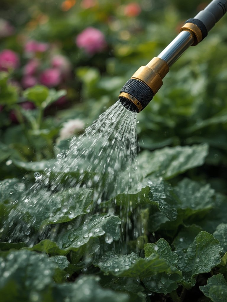 watering wand in action
