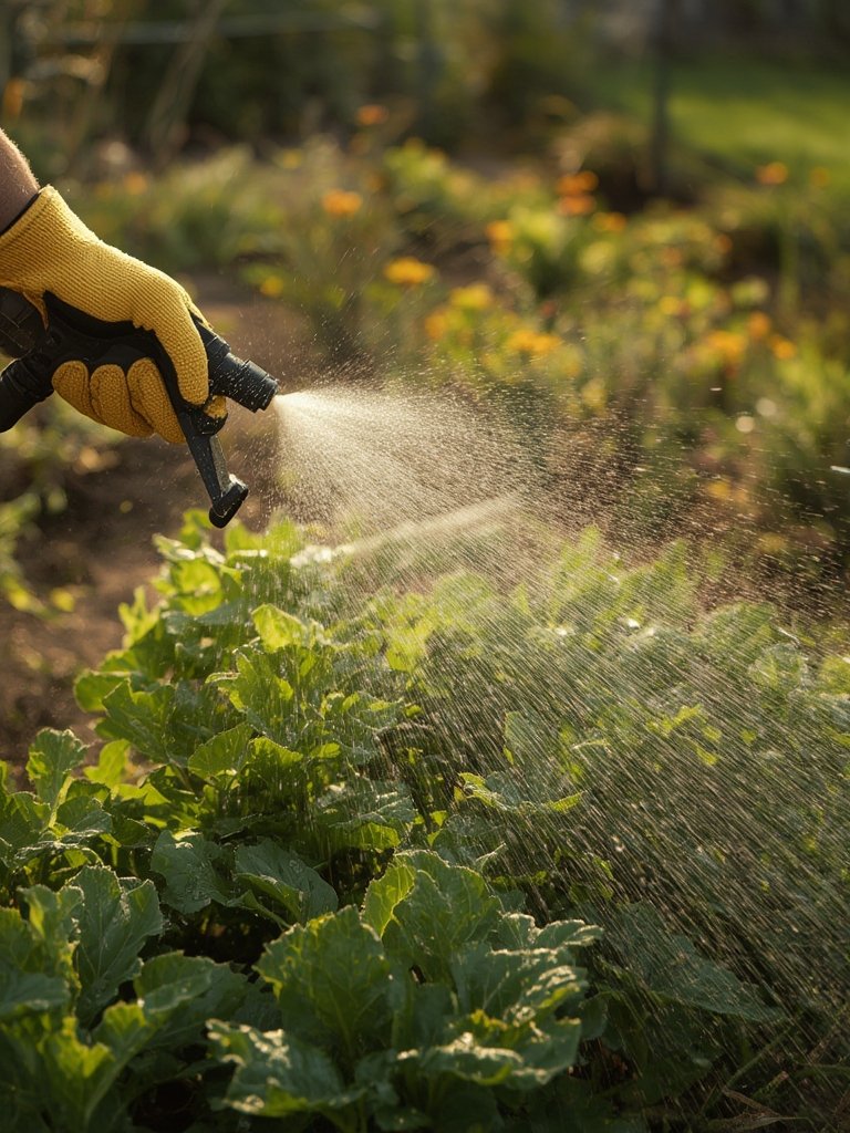 pump sprayer in action