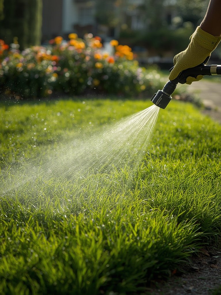 battery sprayer in action