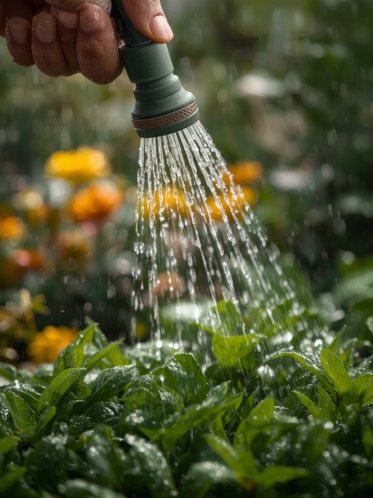 watering wand in action